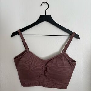 Kindred Bravely Pumping Nursing Bralette Bra Mauve Brown Seamless Women’s Large